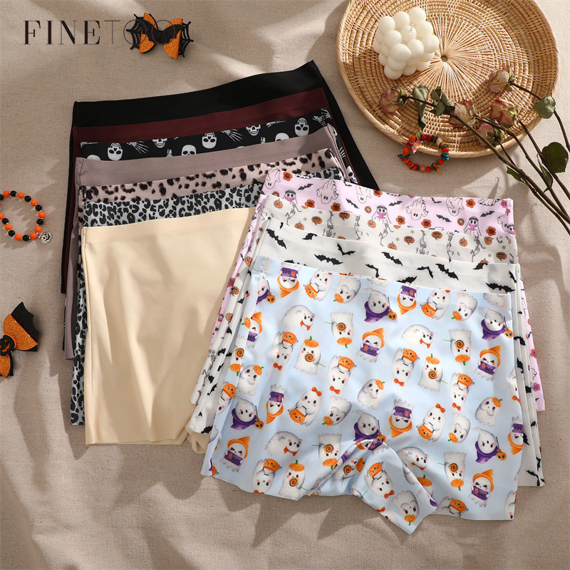 FINETOO Boxer Sem Costura Para Mulher Roupa Interior De Halloween Lingerie Macia E Confortável - Women Clothes