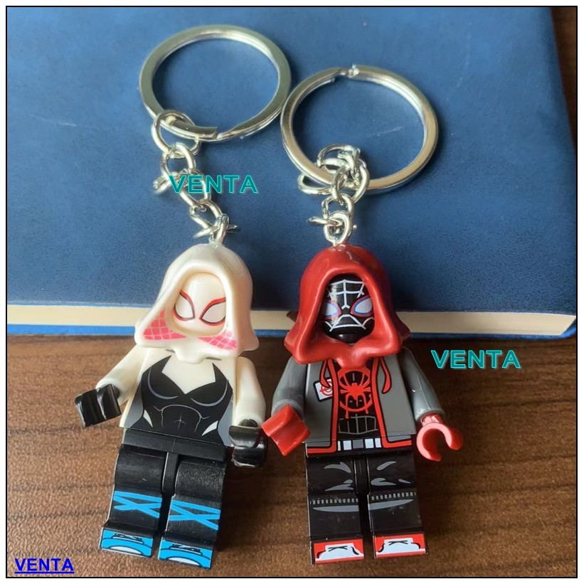 Compatível Com LEGO Spider-Man Miles Gwen Chaveiro Bolsa Escolar Pingente Mochila (PY)