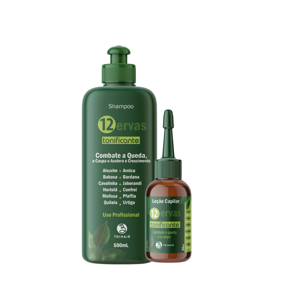 Kit Shampoo Tonificante 12 Ervas 500ml + Loção Tonificante 60ml