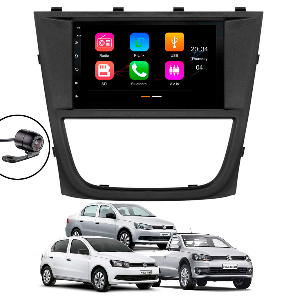 Multimídia MP5 7" Polegadas Gol Saveiro Voyage G5 2008 a 2012 CarPlay/Android Moldura Câmera de Ré em Oferta na Shopee