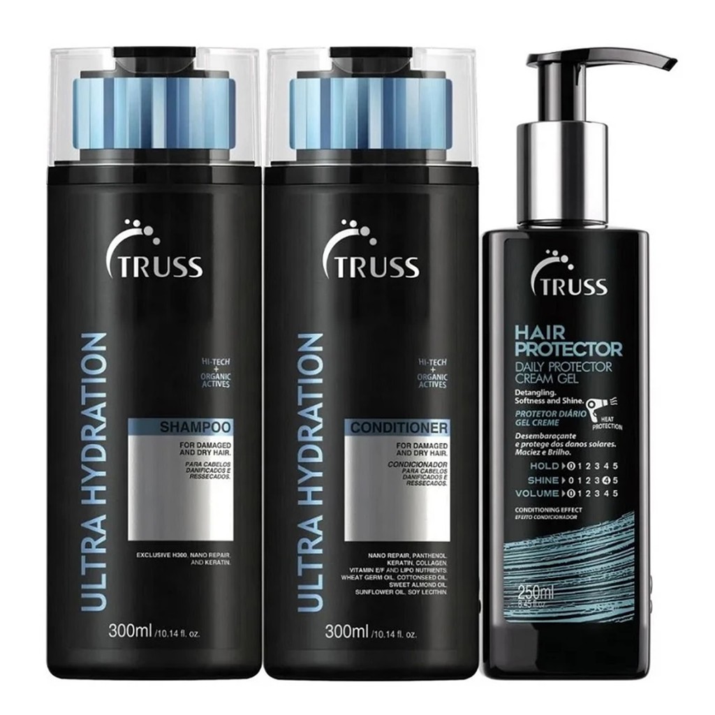 Kit Truss Ultra Hydration - Shampoo 300ml + Condicionador 300ml + Hair Protector 250ml