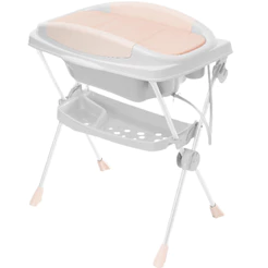 Banheira de Bebe com Trocador Galzerano Premium Branca Rosa