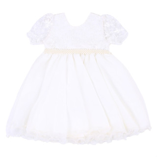 Vestido Infantil Nelu Pala Renda Cinto Pérola E Saia Tule em Oferta na Shopee