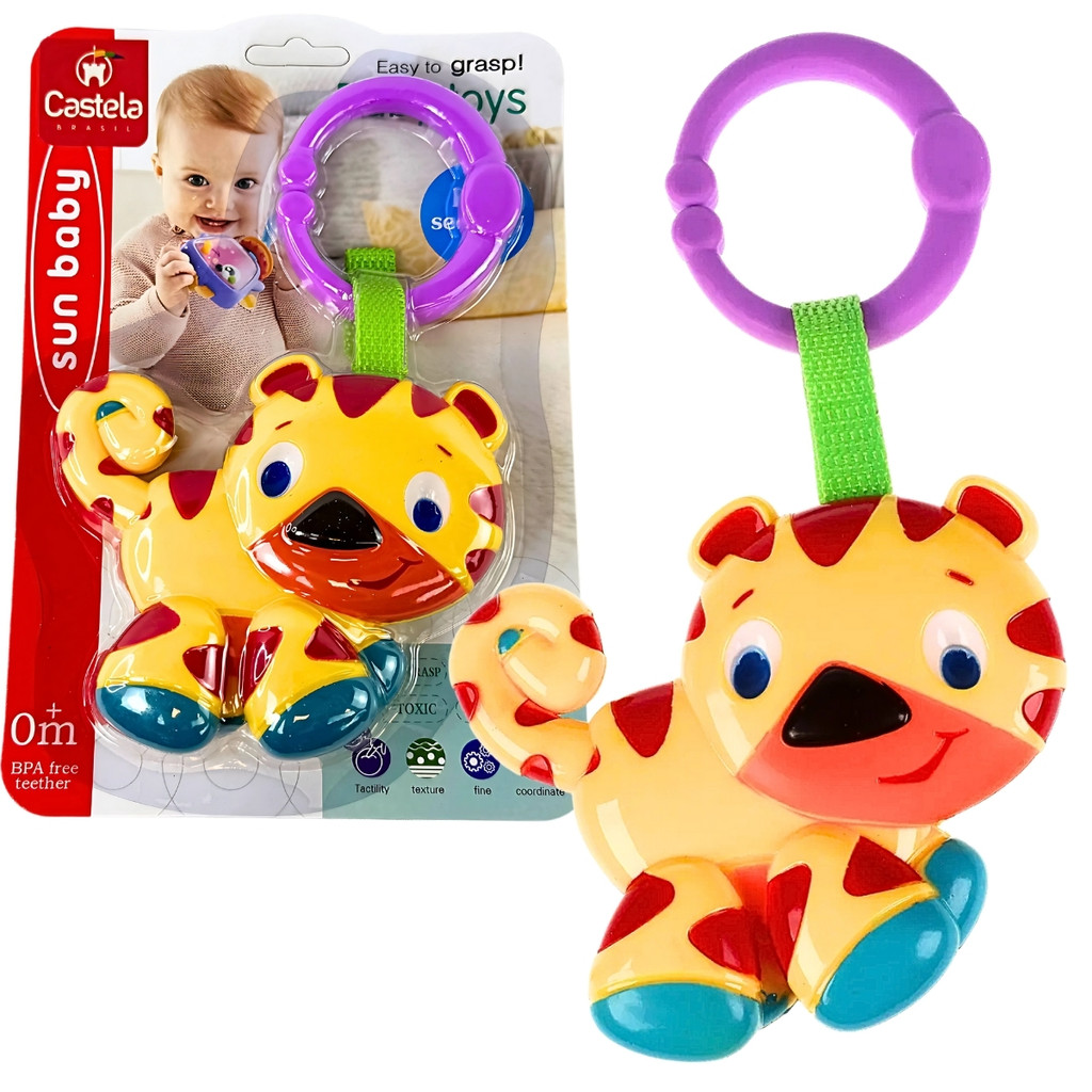 Chocalho Interativo Infantil Animal Tigre Bebe Divertido Não Toxico Castela em Oferta na Shopee