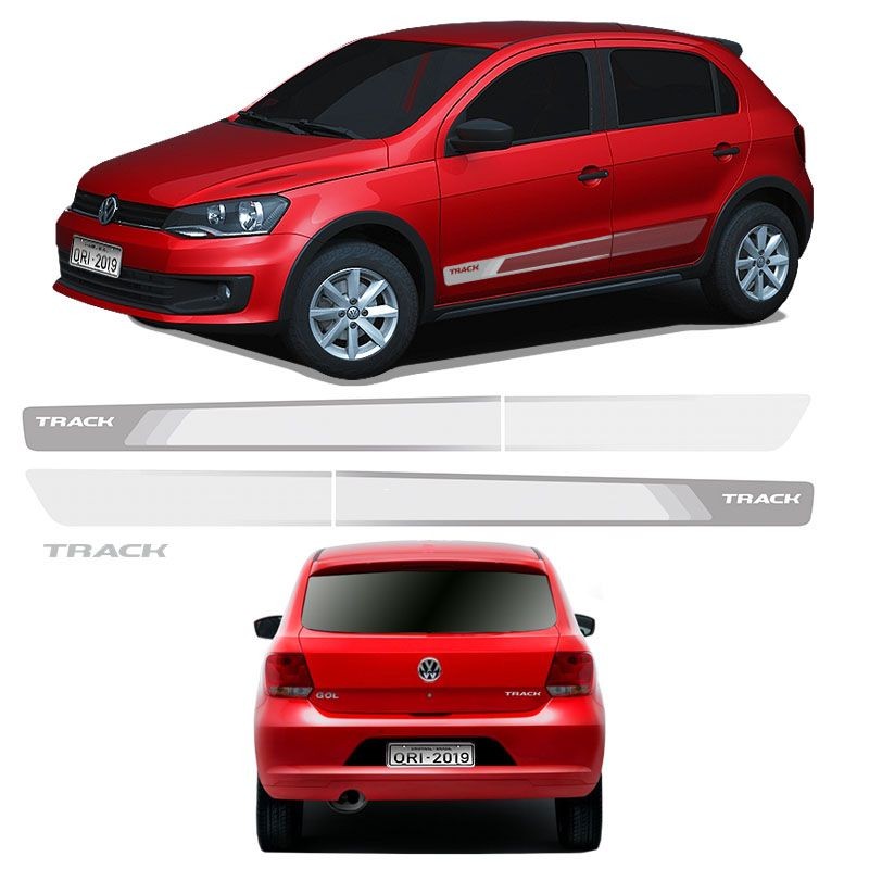 Kit Faixa Lateral Gol Track 2013 14 15 2016 Adesivo Prata em Oferta na Shopee