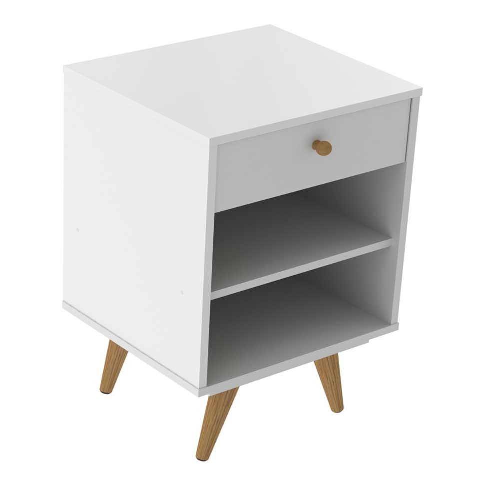 Mesa de Cabeceira Retrô Plus Branca Acetinado - Home & Living