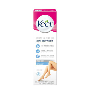 Creme Depilatório Veet Pure & Fresh Pernas e Corpo Pele Delicada 100ml em Oferta na Shopee