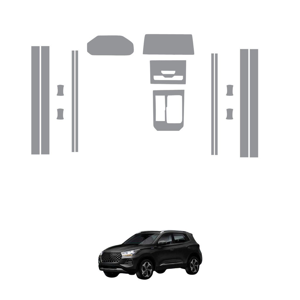 Película PPF Proteção Kit Interior Exterior Chery Tiggo 5X Pro Hybrid Max Drive 2025 Transparente TPU Anti Risco