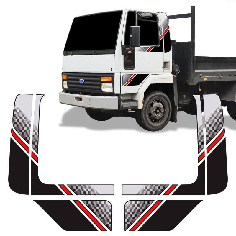 Kit Faixa Ford Cargo 1991 Adesivo Modelo Original Vermelho