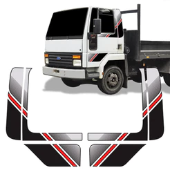 Kit Faixa Ford Cargo 1991 Adesivo Modelo Original Vermelho