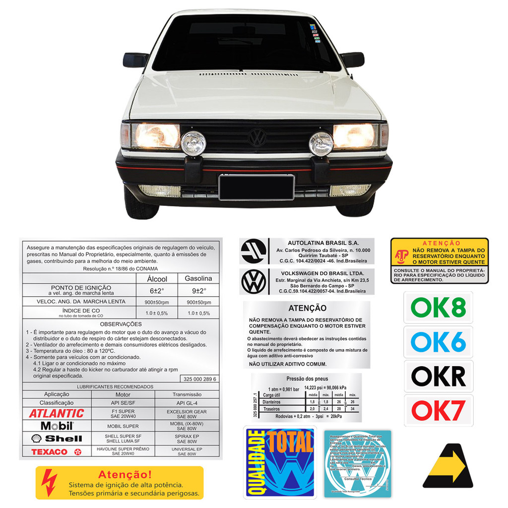 Kit Adesivos Para-brisa Selos Ok + Qualidade Total Linha VW em Oferta na Shopee