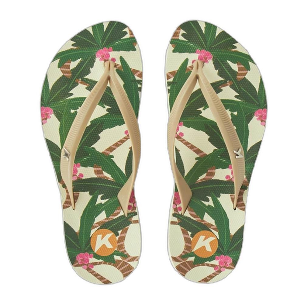 Chinelo Kenner Ibiza Hula Feminino - Off White e Marrom em Oferta na Shopee