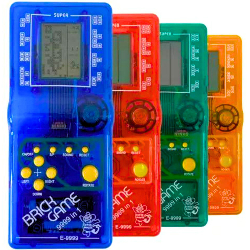 Console Brick Game 9999 in 1 Standard Transparente Clássico Portátil Nostálgico Alta Durabilidade