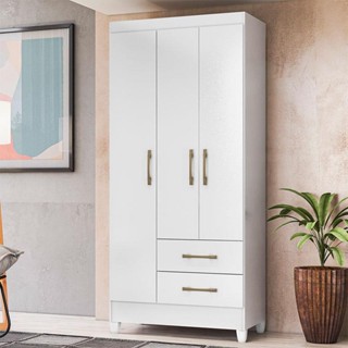 Guarda Roupa Infantil Ambiente Lima 3 Portas Branco Flex - Moval em Oferta na Shopee