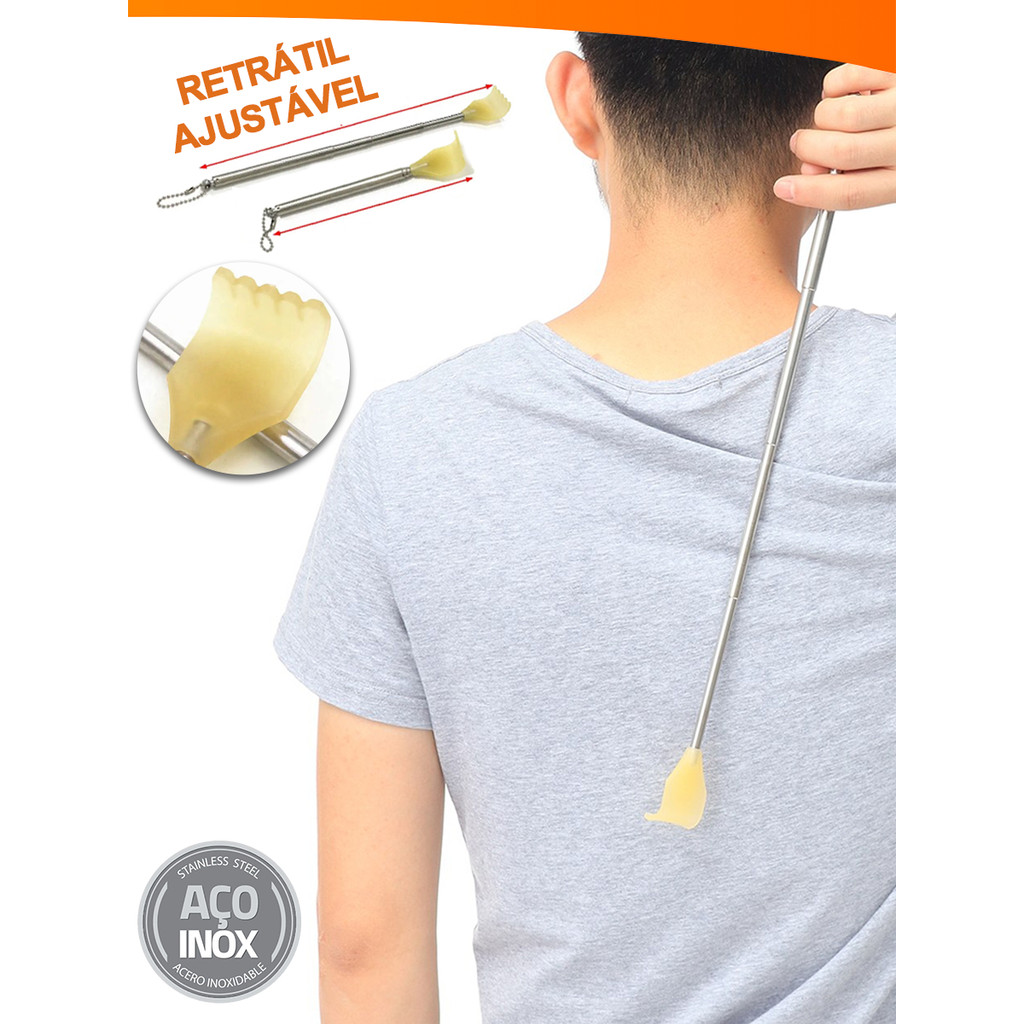 Coçador Regulável Retrátil Para as Costad Ajustável Mãozinhas Aço Inox Kolling Sell