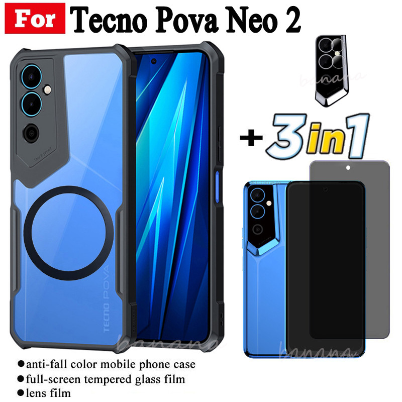 3 Em 1 Tecno Pova Neo 2 Capa De Telefone À Prova De Choque Com Adesivo Magnético De Carregamento Sem Fio Para 4 3 5 6 Pr