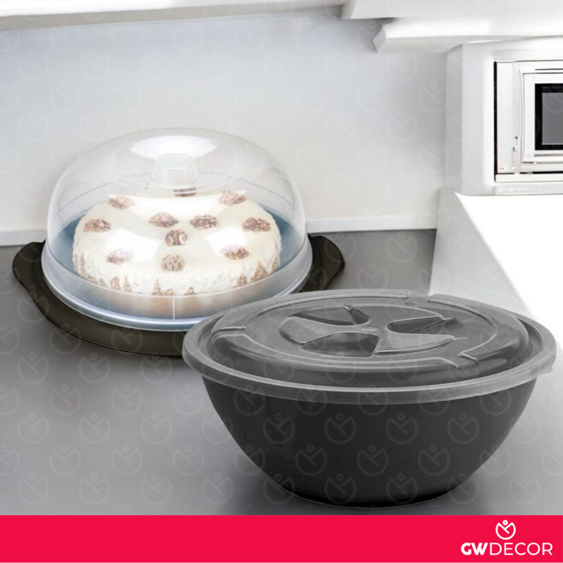 Kit Boleira + Saladeira Plástico Color Bolos e Saladas Com Tampa em Oferta na Shopee