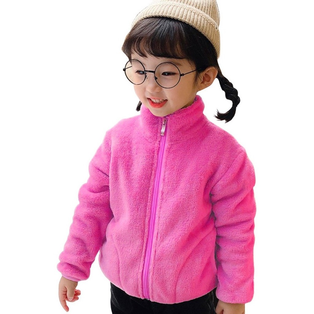 Jaqueta Infantil Menina Urso Inverno Fleece Plush Inverno sem gola em Oferta na Shopee