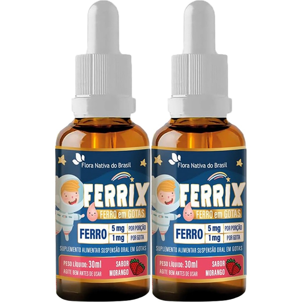 Ferro Em Gotas Ferrix Kids 2 X 30ml Flora Nativa