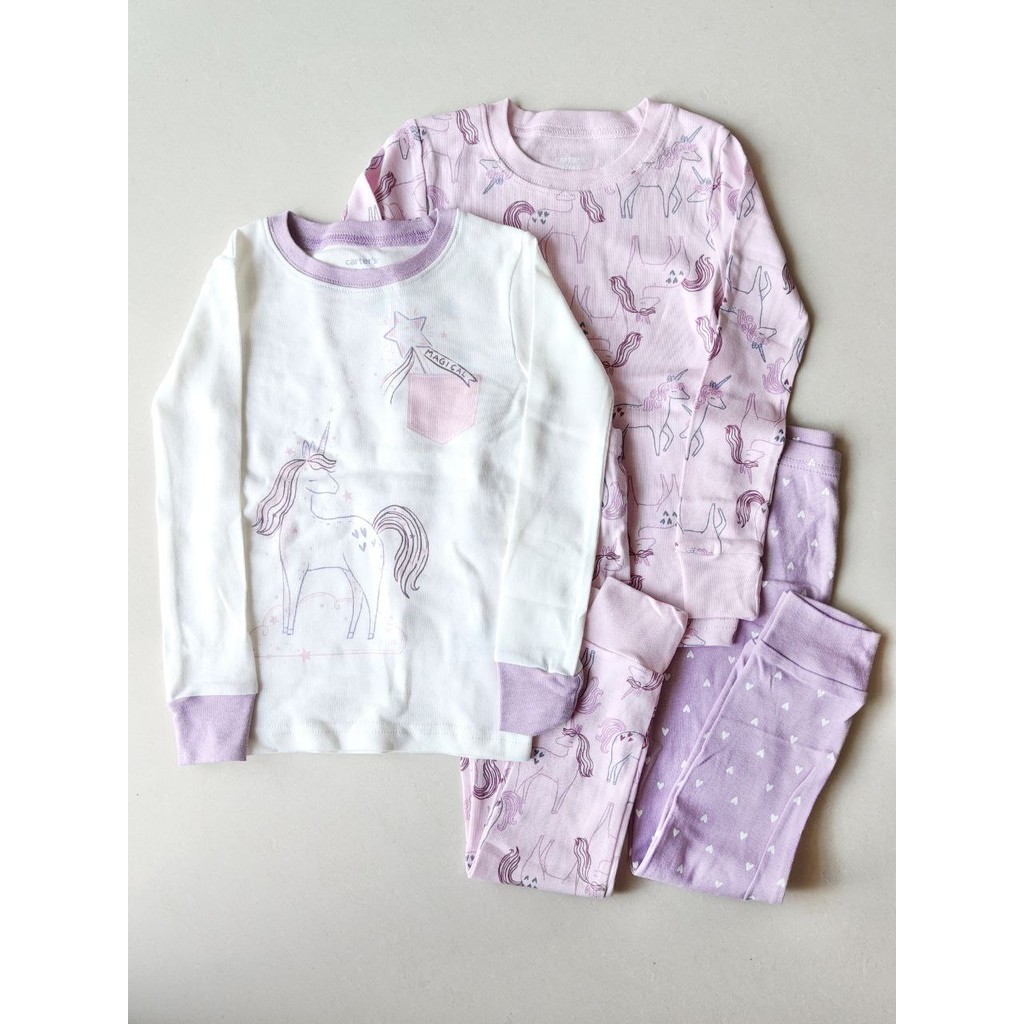 KIT PIJAMA 4 PEÇAS UNICÓRNIO CARTER'S MANGA LONGA MENINA