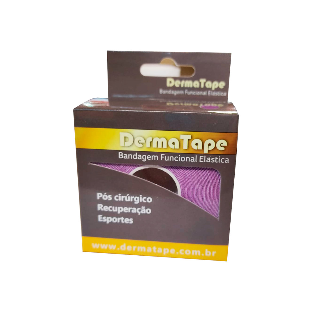 Bandagem Funcional Elástica Kinesiotape 5m x 5cm - Derma Tape - Lilás