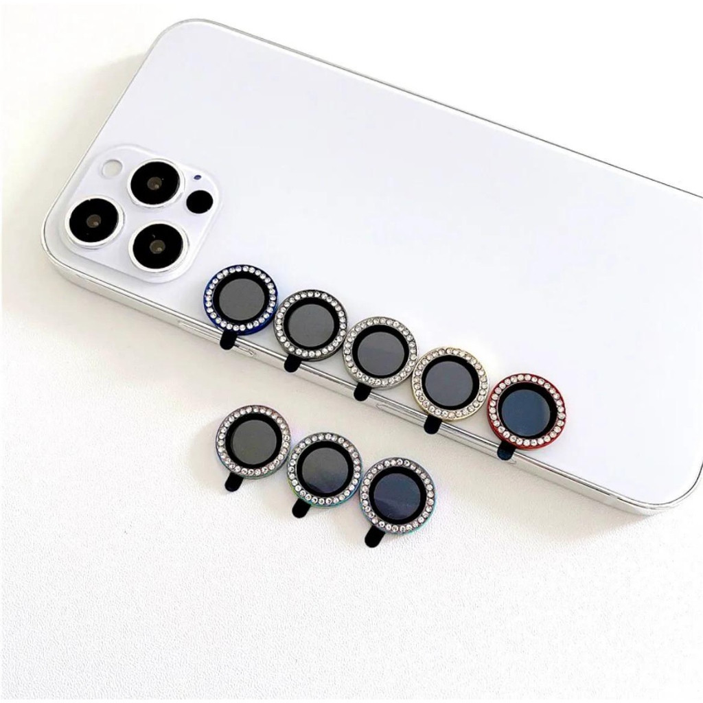 Kit Lente Película De Câmera Diamante Para Iphone 11 12 13 14 15 Pro Max .. em Oferta na Shopee