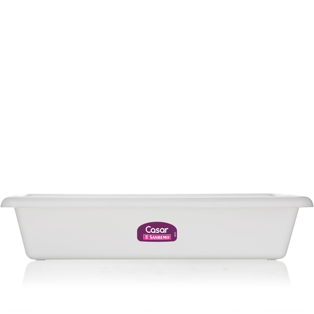 Travessa Retangular Plástica Grande Branca 19,83L Sanremo - Home & Living