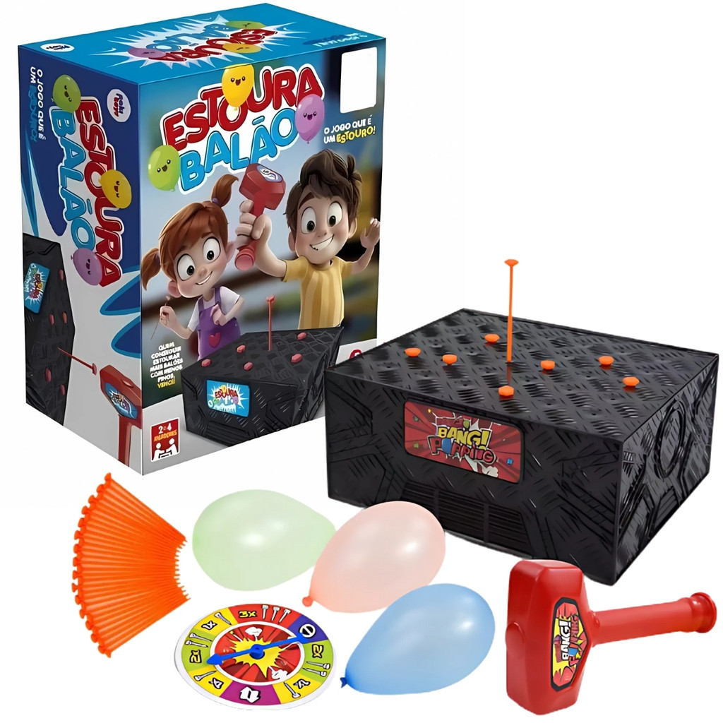 Jogo De Festa Com Caixa De Balão Explodindo 4097 Paki Toys em Oferta na Shopee