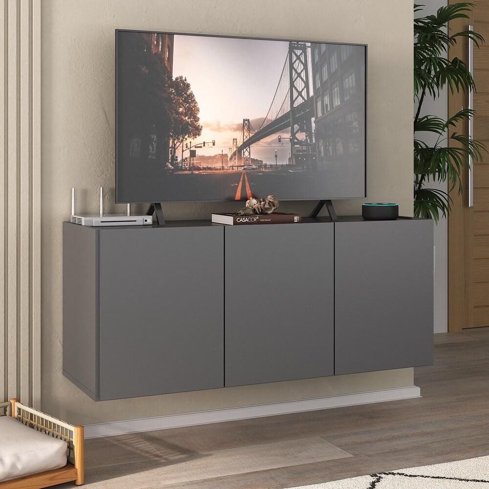 Rack para TV até 32 Polegadas com 3 Portas Suspenso Multimóveis MP1066 em Oferta na Shopee