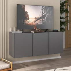 Rack para TV até 32 Polegadas com 3 Portas Suspenso Multimóveis MP1066
