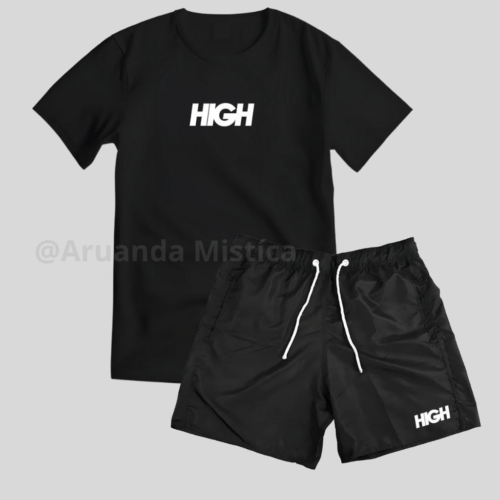 bermuda camiseta estampada Kit Conjunto Mauricinho Camiseta 100% Algodão e Bermuda Tactel