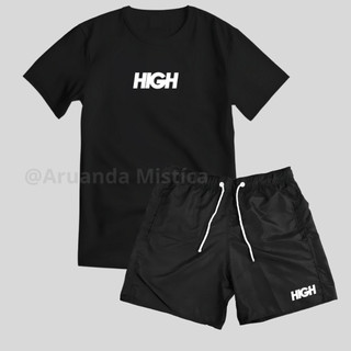 bermuda camiseta estampada Kit Conjunto Mauricinho Camiseta 100% Algodão e Bermuda Tactel