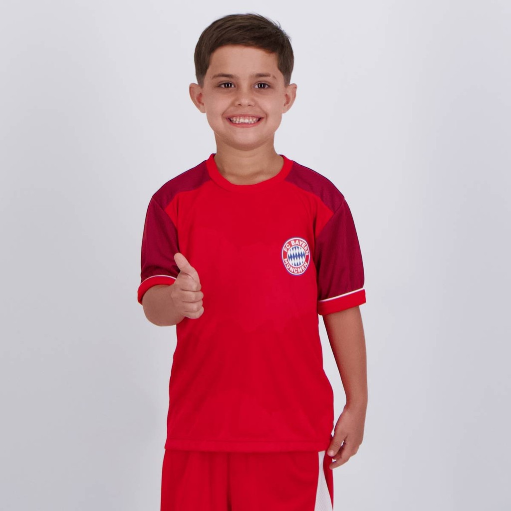 Camisa Bayern de Munique Cave Infantil Vermelha - Sports & Outdoors