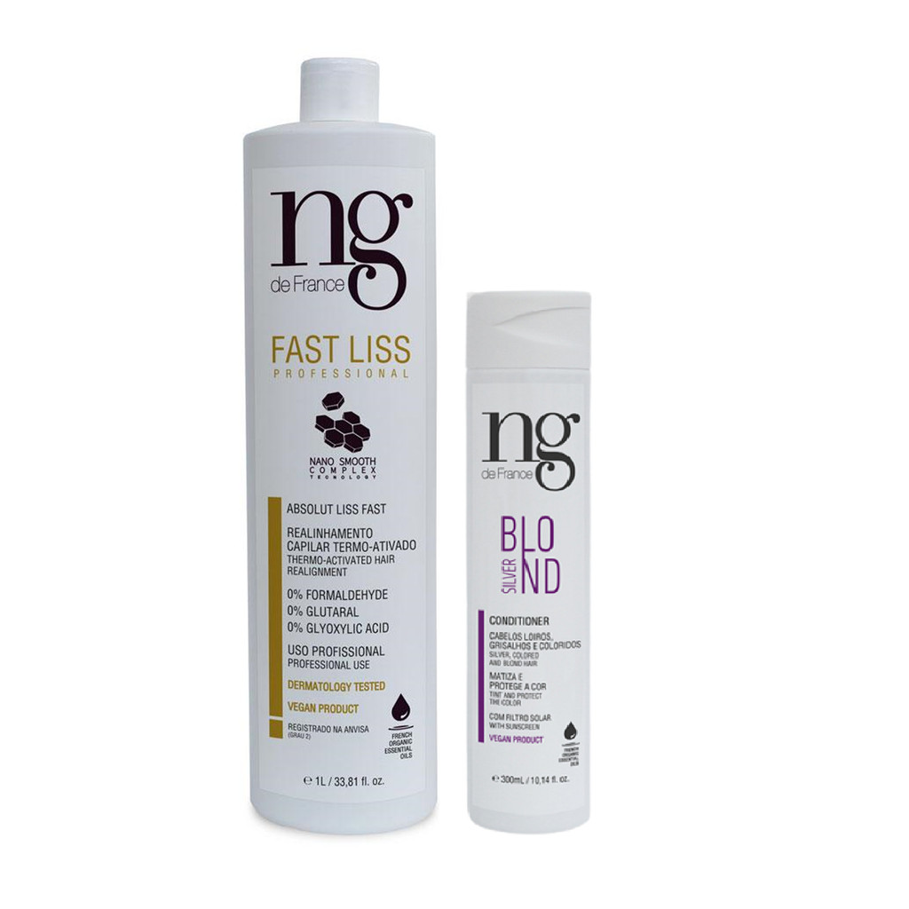 Ng De France Kit Fast Liss 1L + Condicionador Silver 300ml