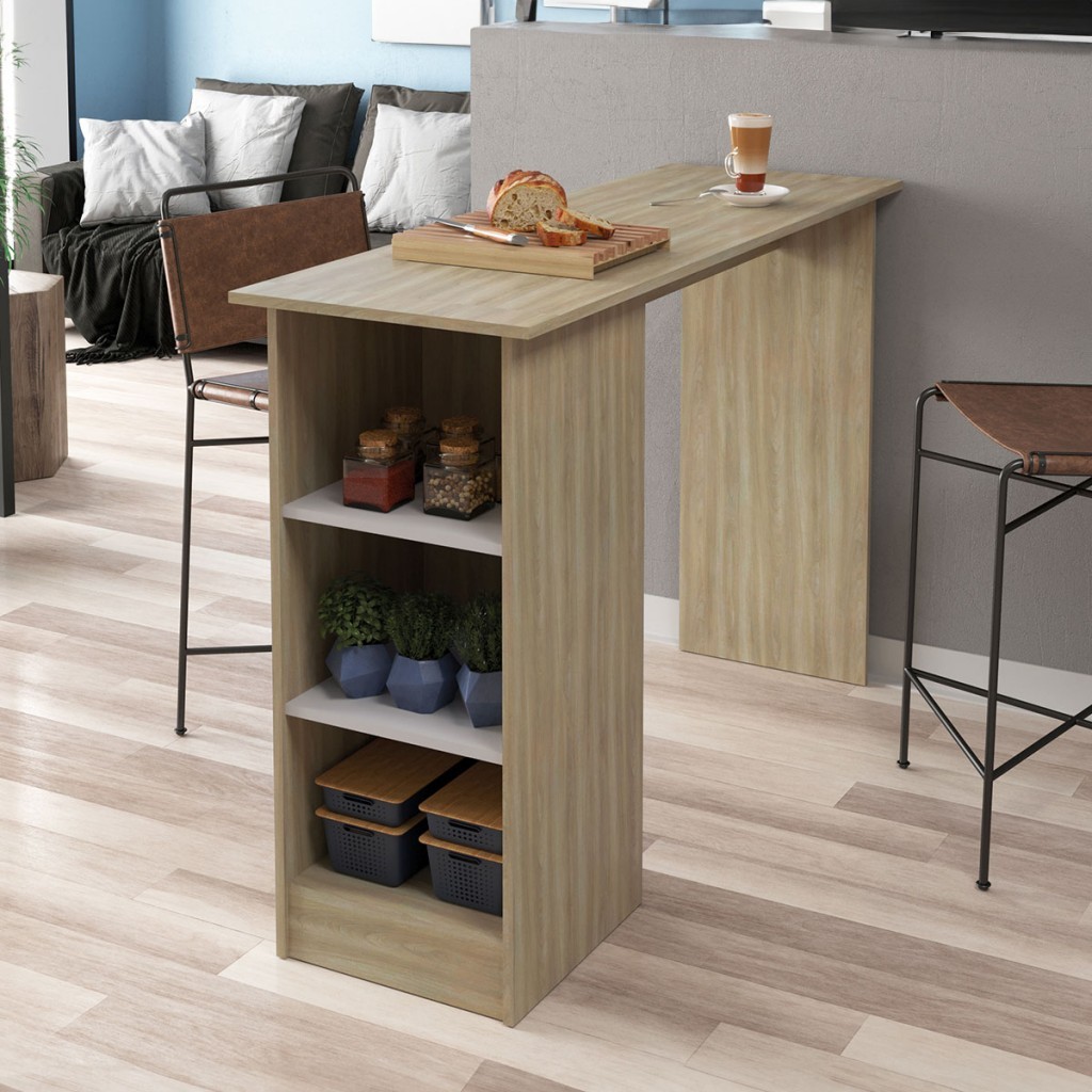 Bancada de Cozinha Ravenna 2 Prateleiras Dourado/Fumê - Jcarvalho em Oferta na Shopee