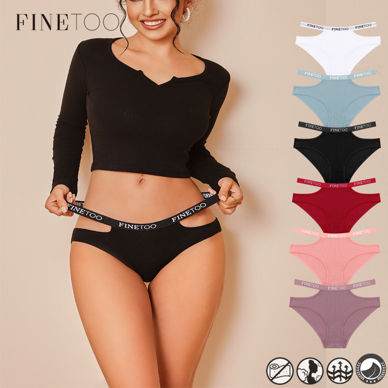 FINETOO Calcinha Recortada Para Mulheres Sexy Cinto Oco Breve Lingerie Japonesa Respirável em Oferta na Shopee