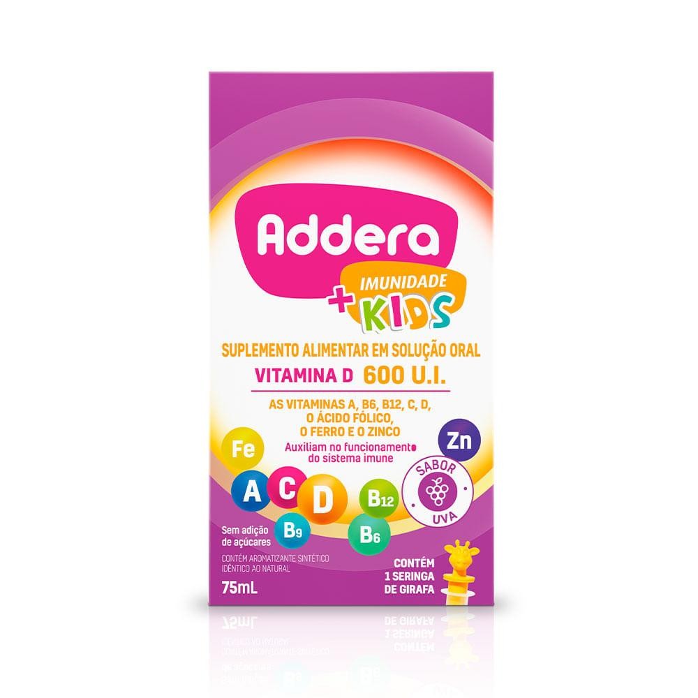 Vitamina D Addera 600UI + Imunidade Kids 75ml em Oferta na Shopee