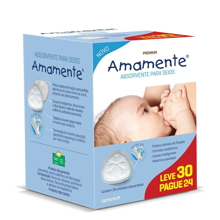 Absorvente Para Seios Mamãe Com 30 Unidades em Oferta na Shopee