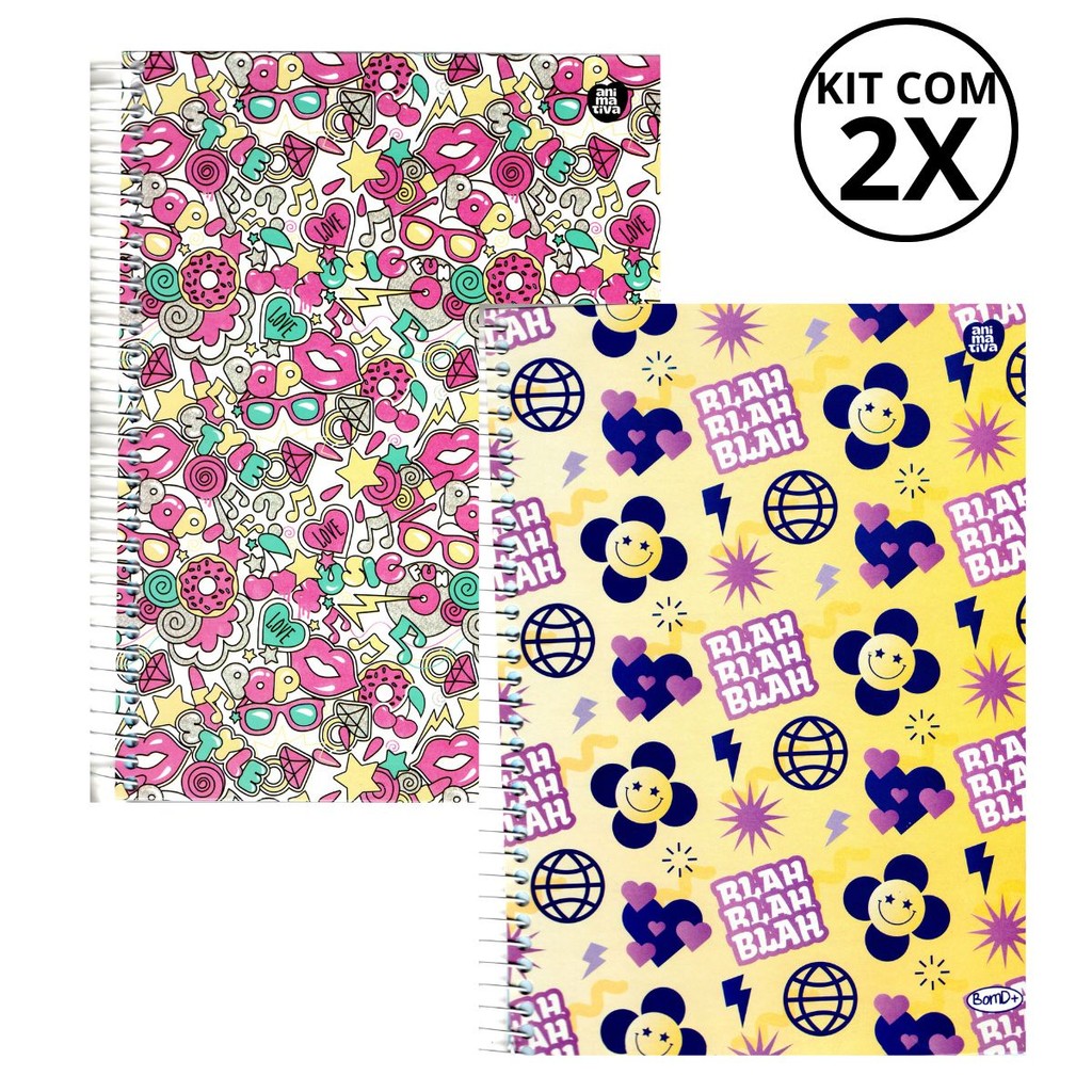 Kit Com 02 Cadernos 10 Matérias Feminino - SÃO DOMINGOS em Oferta na Shopee