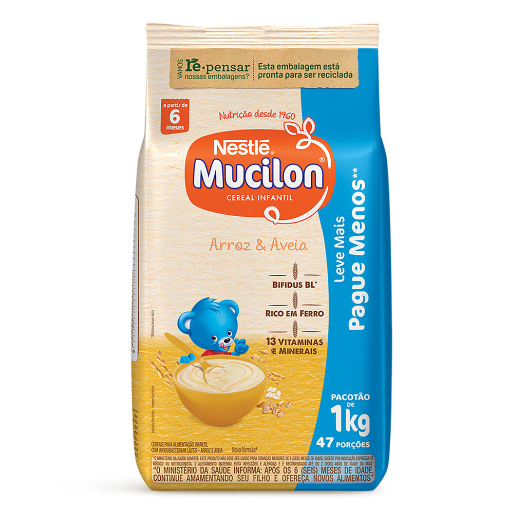 Mucilon Sachet 1kg Arroz e Aveia