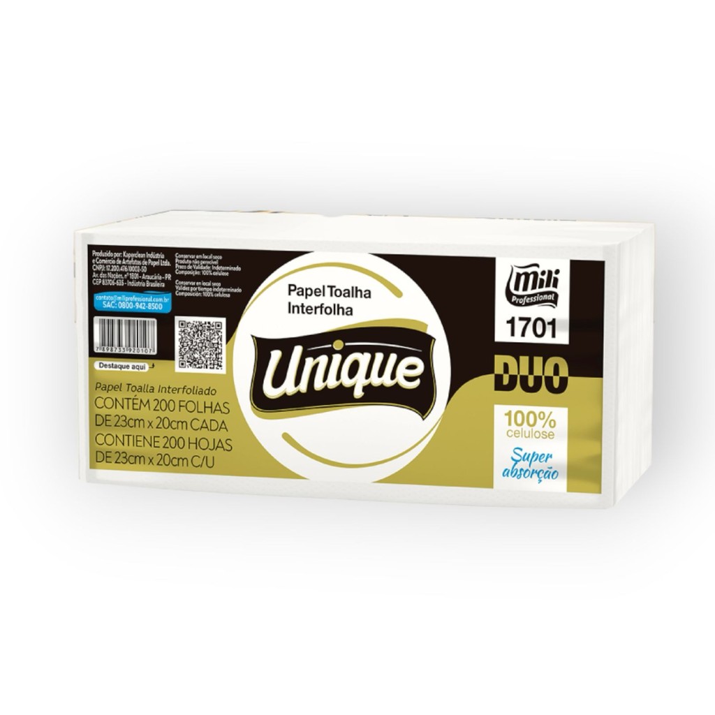 PACOTE INTERFOLHA UNIQUE DUO 17+17G - 200FLS -  23X20CM - MILI