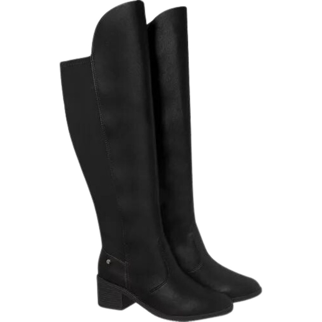 Bota Ramarim Over The Knee Feminina Confortável Cano Alto Salto Grosso Moda Casual Macia Plataforma