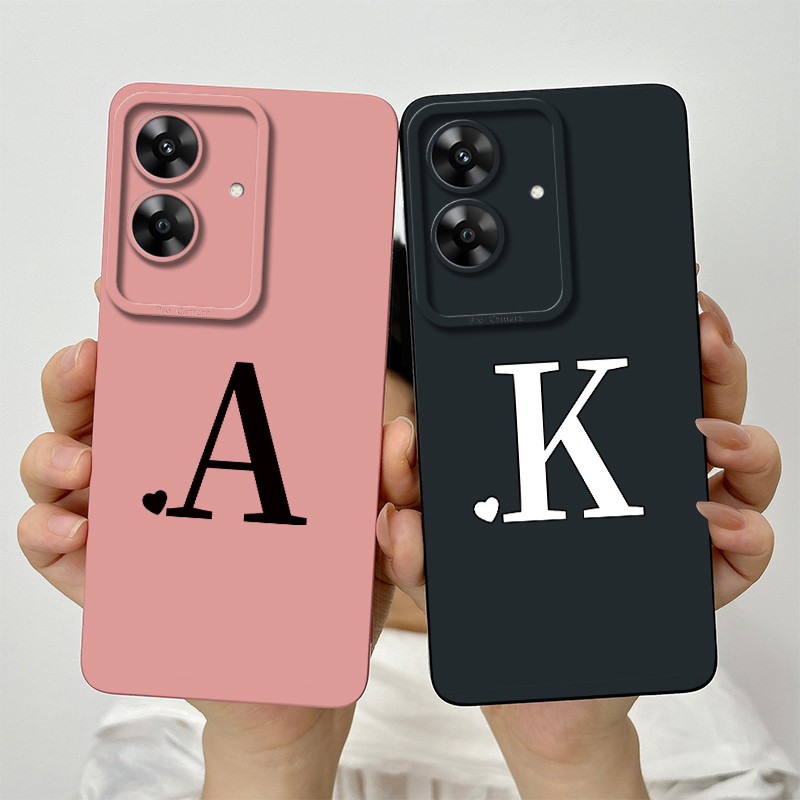 Para Realme Note 60 Letras Iniciais Fofas Lente Protetora À Prova De Choque Caso Note60 4G Capa De Telefone De Silicone em Oferta na Shopee