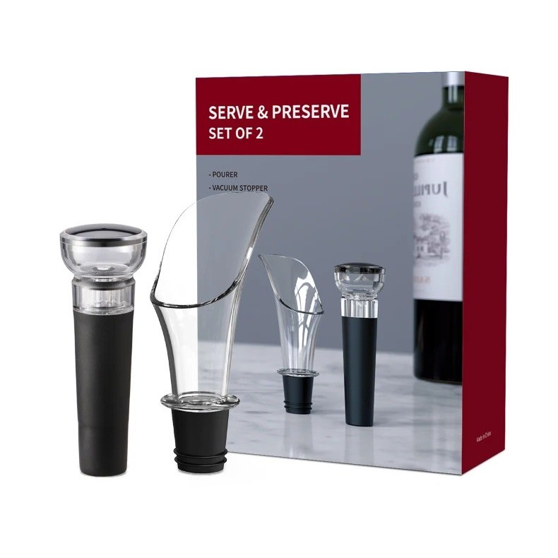 Vazamento-Free Wine Garrafa Sealer, bomba de vácuo Stopper, Pourer Bico, Decanter, Despeje Aerador, Bar Acessórios em Oferta na Shopee