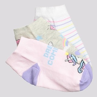 Kit Meia Selene 3 Pares Sapatilha Infantil Rosa Branca e Cinza em Oferta na Shopee