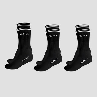 Kit 3 Meias Cano Médio Alpha Co em Oferta na Shopee