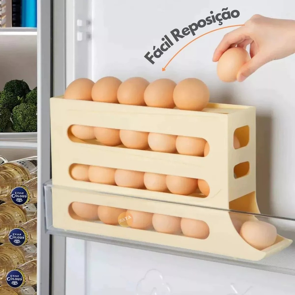 Organizador Porta Ovos Dispenser Automático 4 Andares