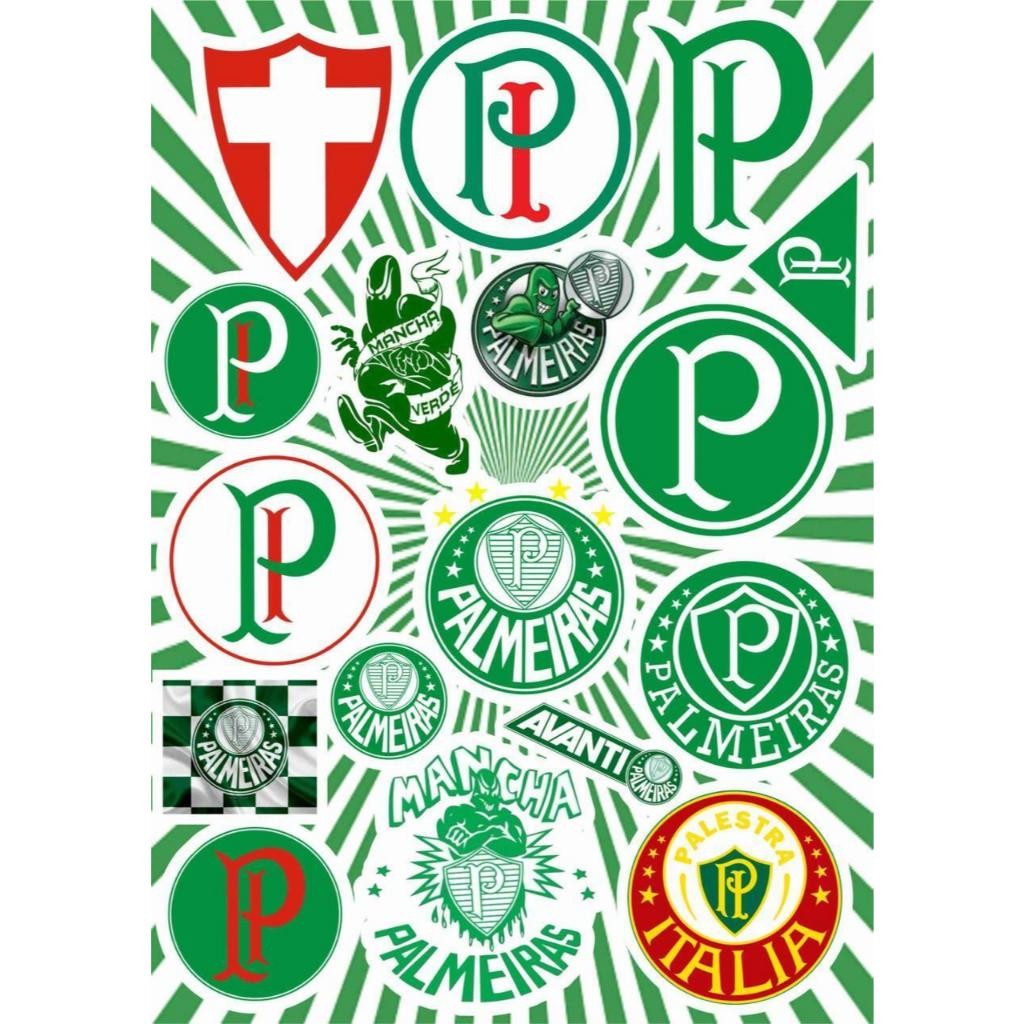 Cartela De Adesivos Personalizados Time Mancha Verde -  Futebol Carro Moto Bike Motocross Caminhão Super Qualidade Time