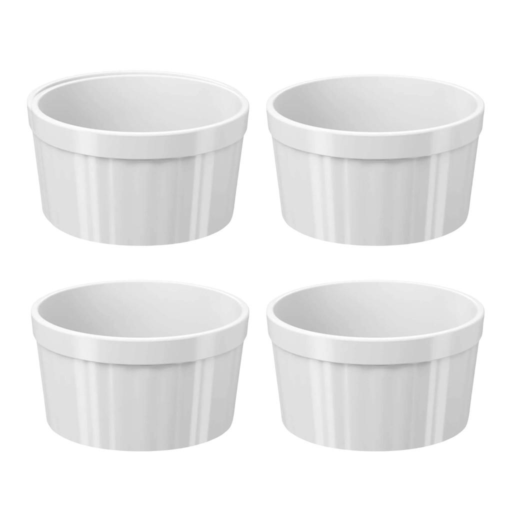 Kit com 4 Tigelas Ramekin Uno 220ml Branco Brinox - 10163/0007 em Oferta na Shopee