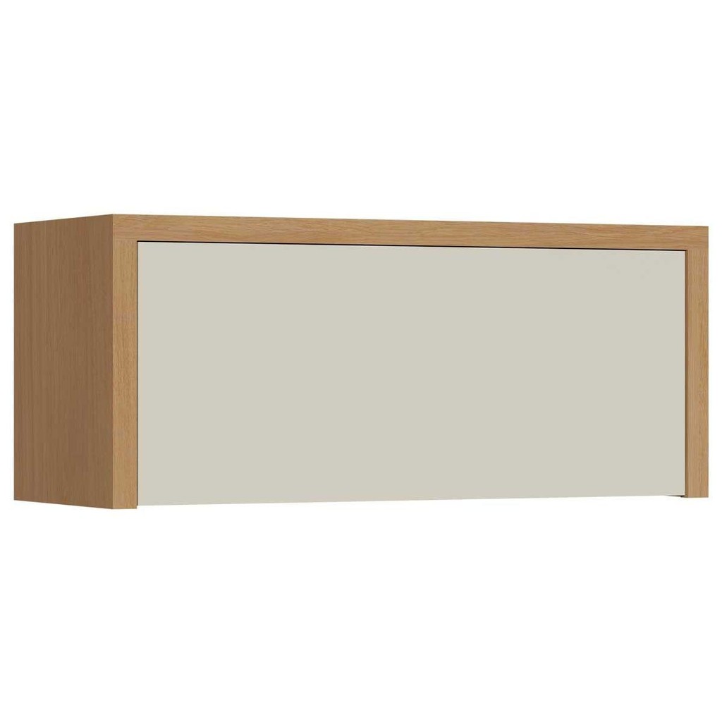 Armário Aéreo p/ Cozinha Condessa c/ 1 Porta Basculante 80cm Carvalho/Cinza - Nesher